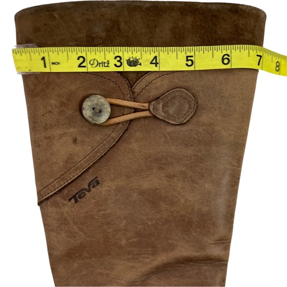 Teva 4325 Jade Cove Distressed Brown Leather Tall Boots Women’s 7.5 Zipper - Picture 5 of 10